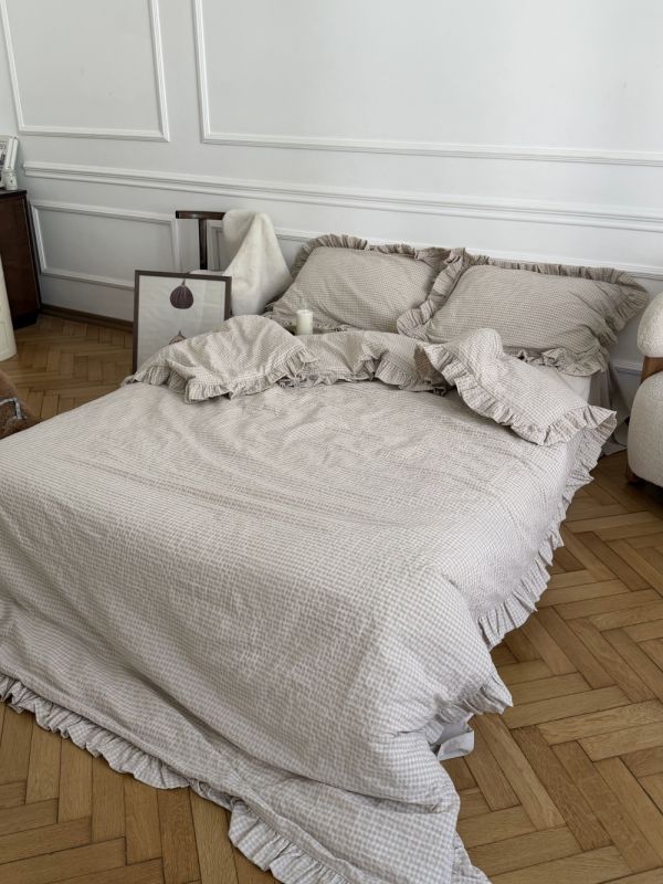 Комплект постільної білизни «МЛС» Washed cotton & рюша