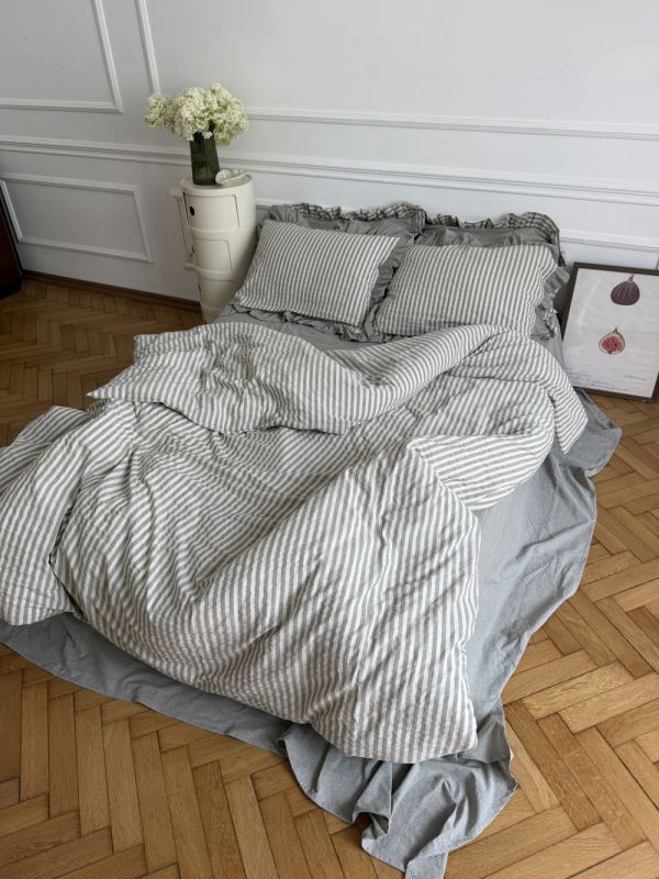Комплект постільної білизни «МЛС» Washed cotton & рюша