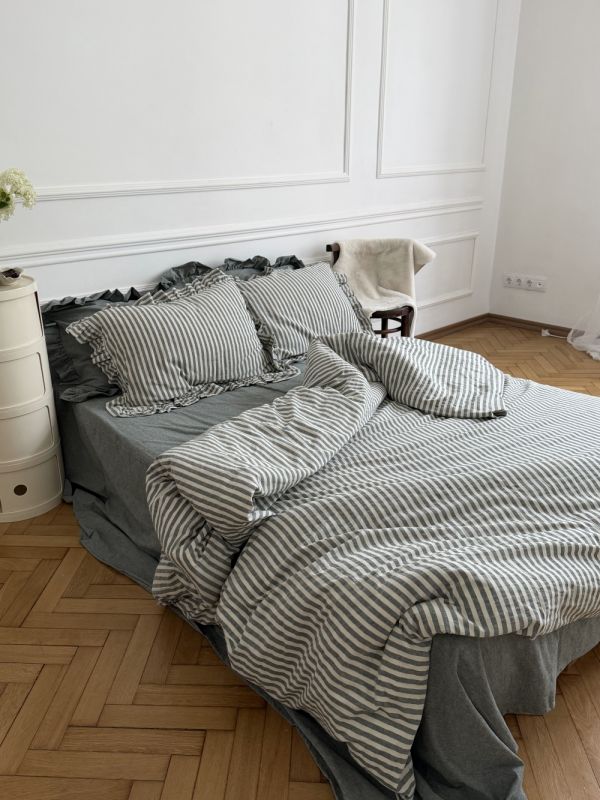 Комплект постільної білизни «МЛС» Washed cotton & рюша