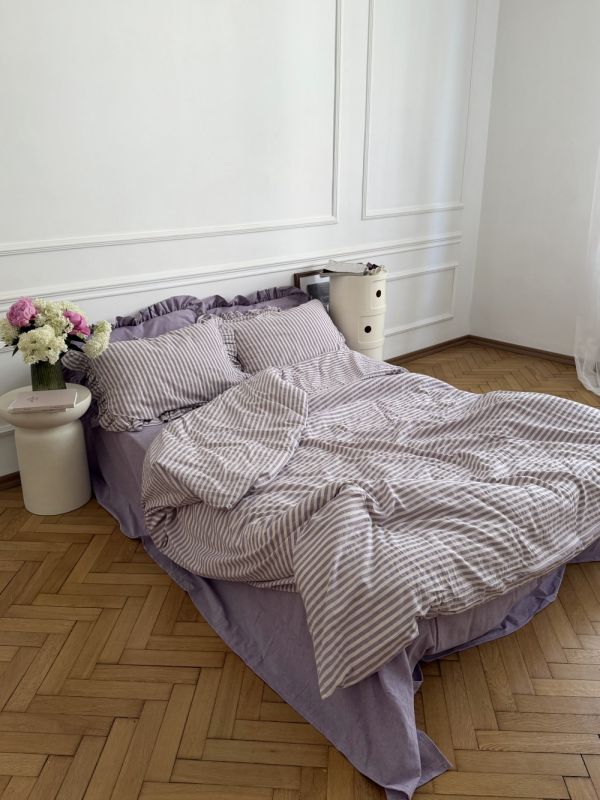 Комплект постільної білизни «МЛС» Washed cotton & рюша