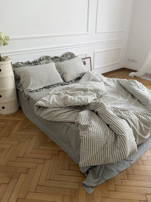 Комплект постільної білизни «МЛС» Washed cotton & рюша