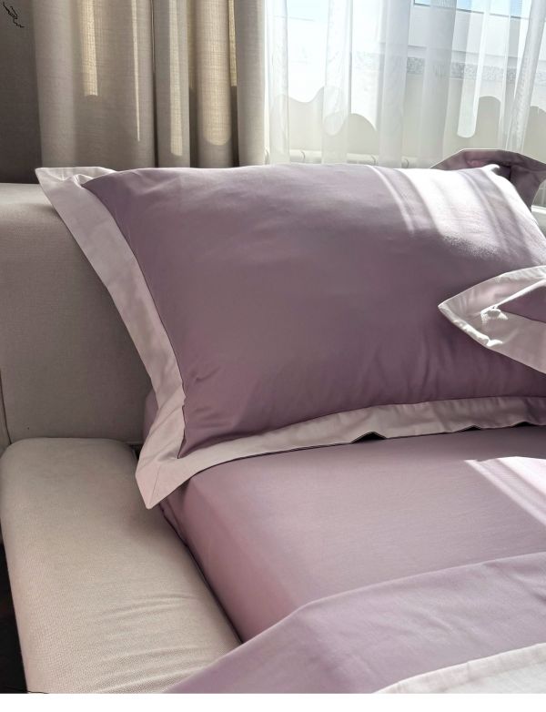 Комплект постільної білизни «МЛС» Євростандарт Сатин Delux & кольорова рамка 