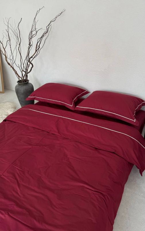Комплект постільної білизни «МЛС» Двоспальний Поплін преміум & кант