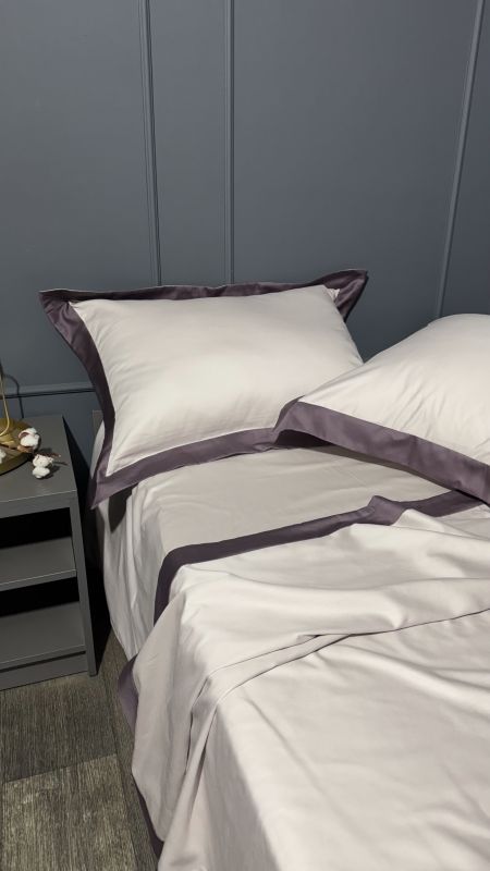 Комплект постільної білизни «МЛС» Півтораспальний Сатин Delux & кольорова рамка