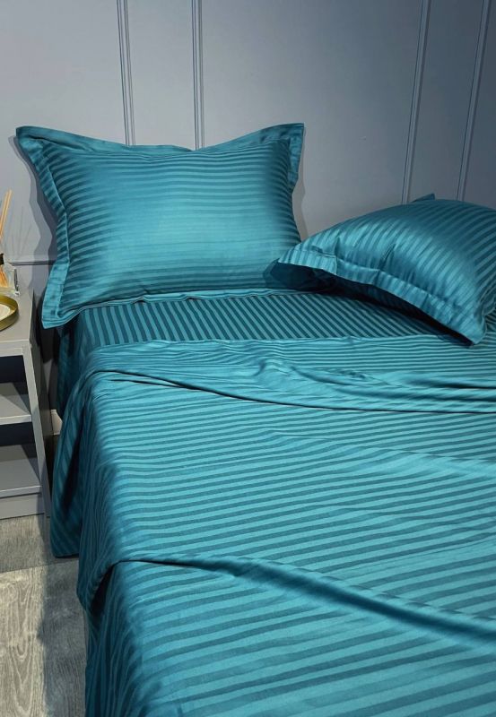 Комплект постільної білизни «МЛС» Євростандарт Страйп-Сатин Delux