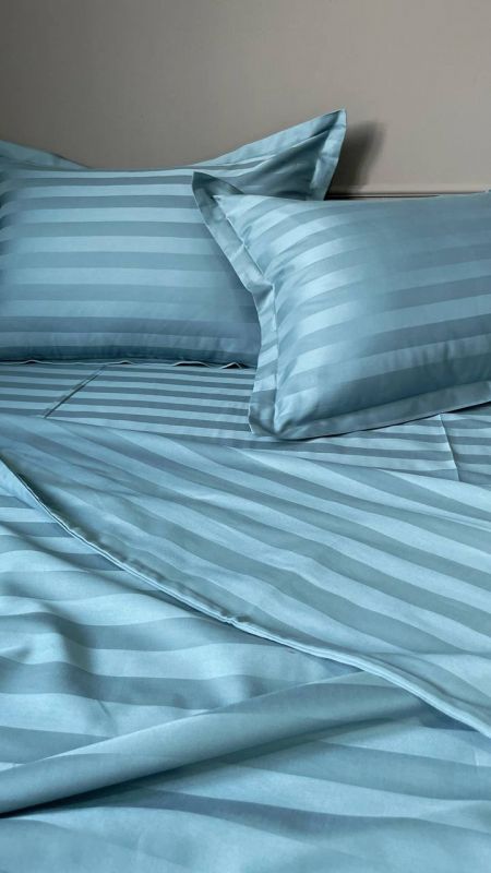 Комплект постільної білизни «МЛС» Сімейний Страйп-Сатин Delux