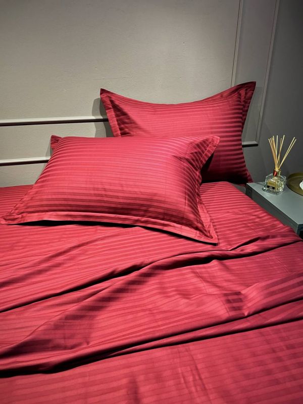 Комплект постільної білизни «МЛС» Сімейний Страйп-Сатин Delux