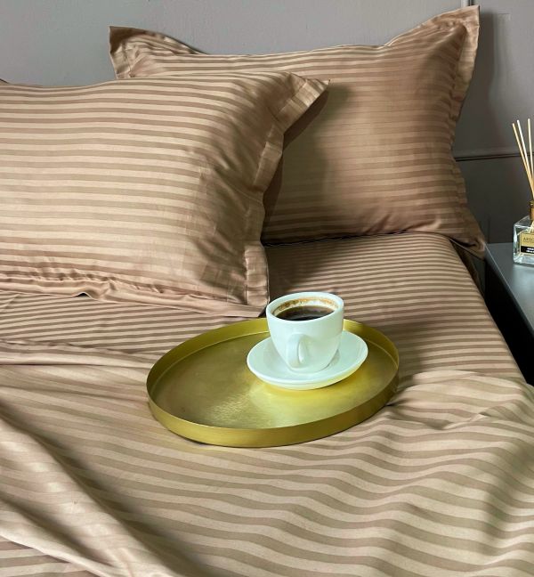 Комплект постільної білизни «МЛС» Євростандарт Страйп-Сатин Delux