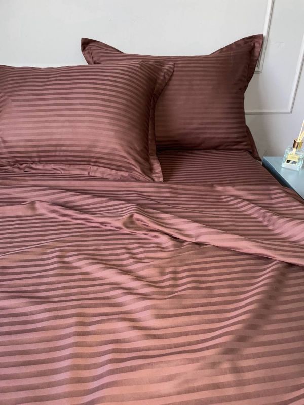 Комплект постільної білизни «МЛС» Сімейний Страйп-Сатин Delux