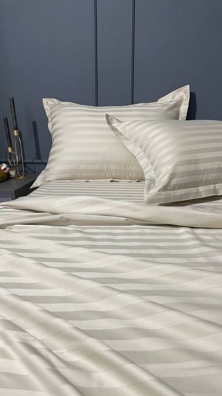 Комплект постільної білизни «МЛС» Євростандарт Страйп-Сатин Delux