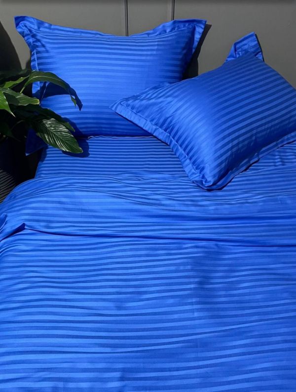 Комплект постільної білизни «МЛС» Сімейний Страйп-Сатин Delux