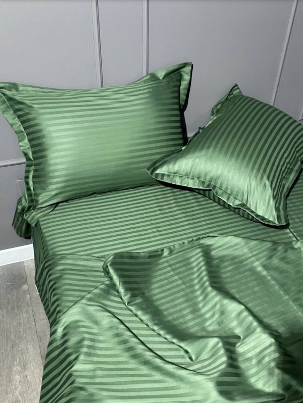 Комплект постільної білизни «МЛС» Сімейний Страйп-Сатин Delux