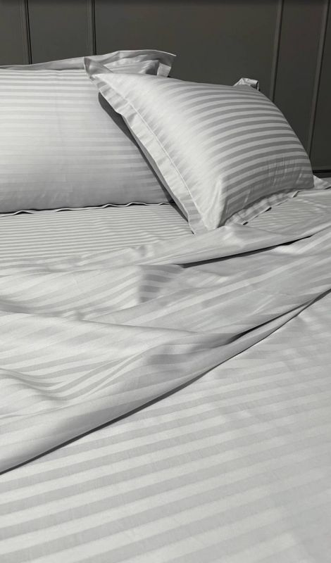 Комплект постільної білизни «МЛС» Сімейний Страйп-Сатин Delux