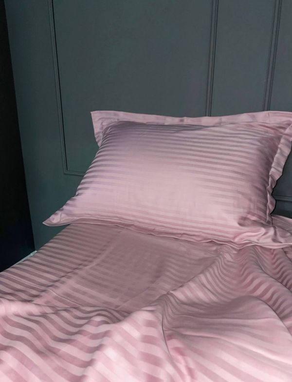 Комплект постільної білизни «МЛС» Сімейний Страйп-Сатин Delux