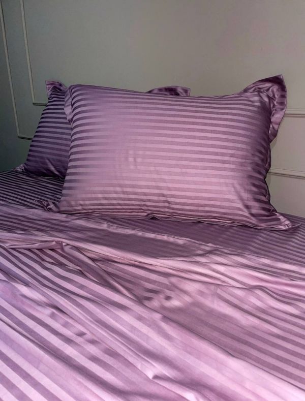 Комплект постільної білизни «МЛС» Сімейний Страйп-Сатин Delux