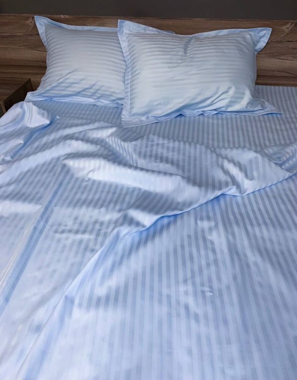 Комплект постільної білизни «МЛС» Сімейний Страйп-Сатин Delux