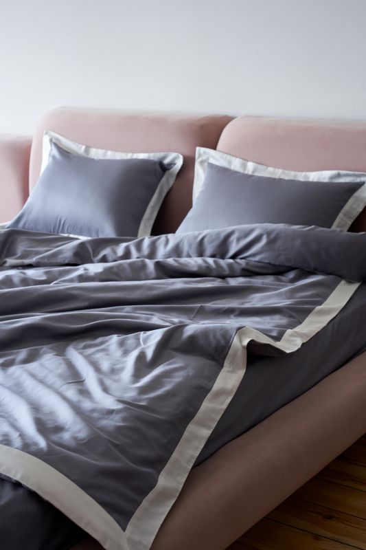 Комплект постільної білизни «МЛС» Півтораспальний Сатин Delux & кольорова рамка