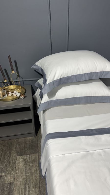 Комплект постільної білизни «МЛС» Двоспальний Сатин Delux & кольорова рамка 